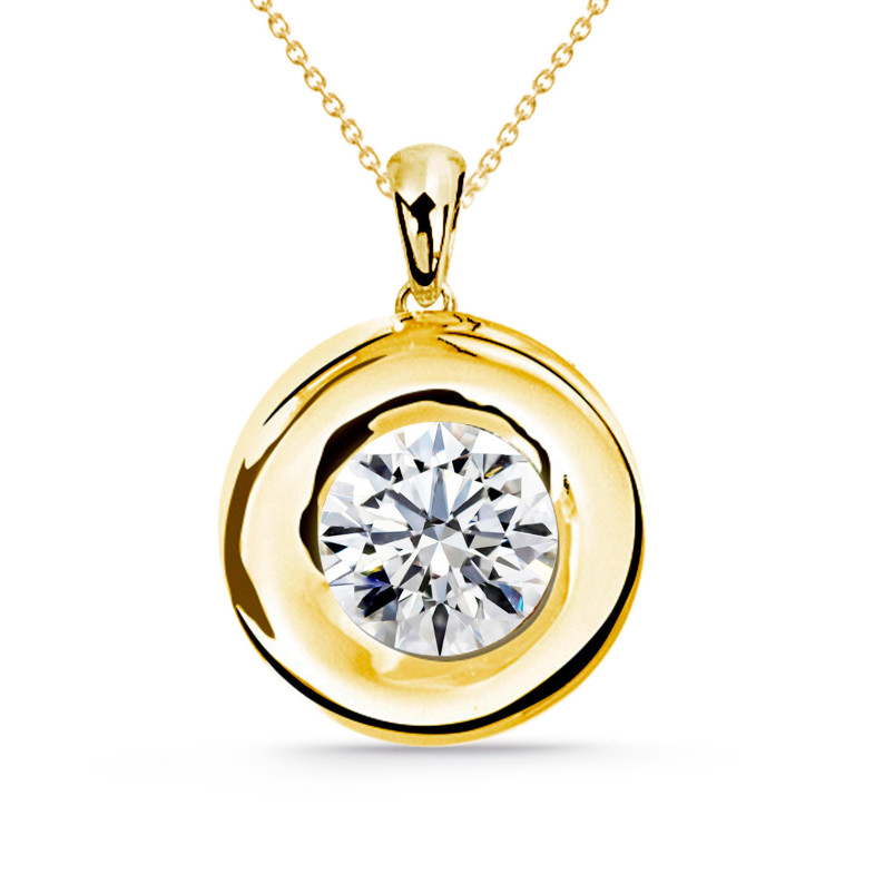 Colar de diamante LINDA 0.55-1.00ct Lonely amarelo ouro 99922902045