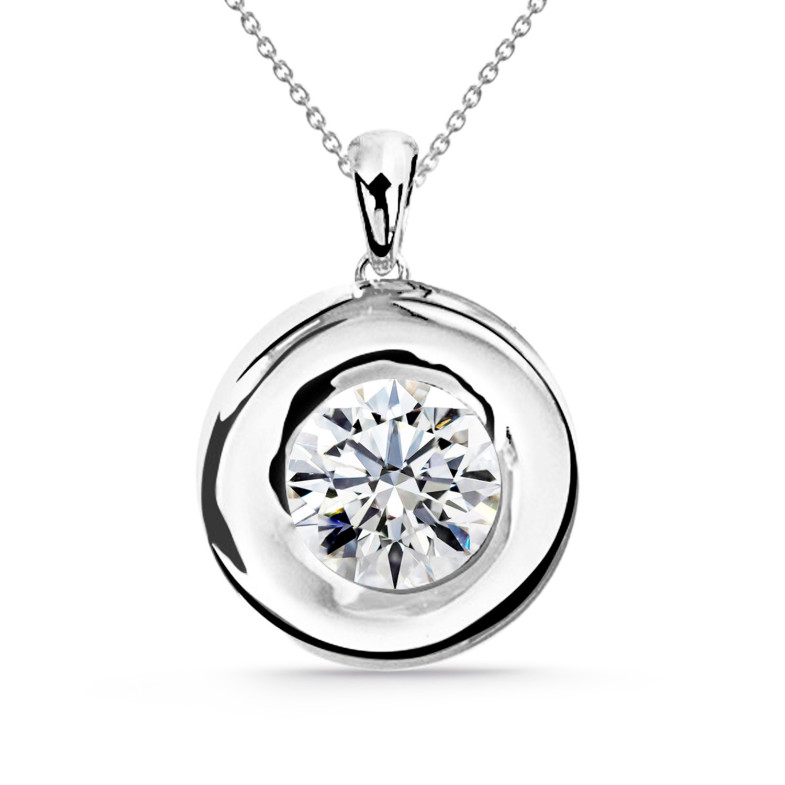 LINDA 0.55-1.00ct Diamond Solitaire Necklace White Gold 99922902041