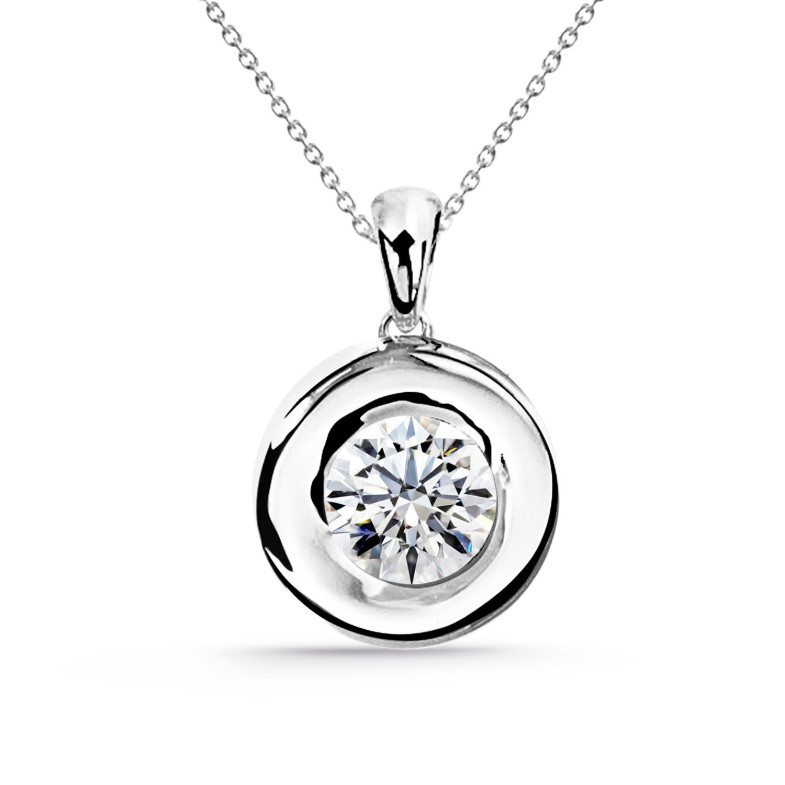 Colar Diamante Linda 0.10-0.50ct Ouro Solitário Branco 99922901041