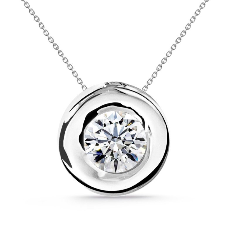 LADY 0.55-1.00ct Diamond Solitaire Necklace White Gold 99922892041
