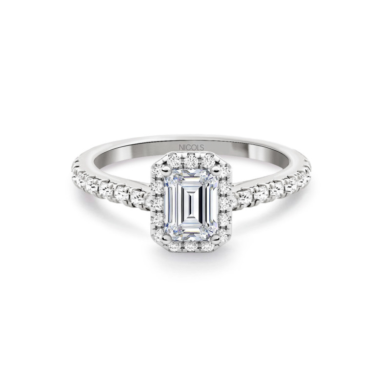 Anillo Compromiso Diamante 0.50 Talla Esmeralda Seline 99930525711