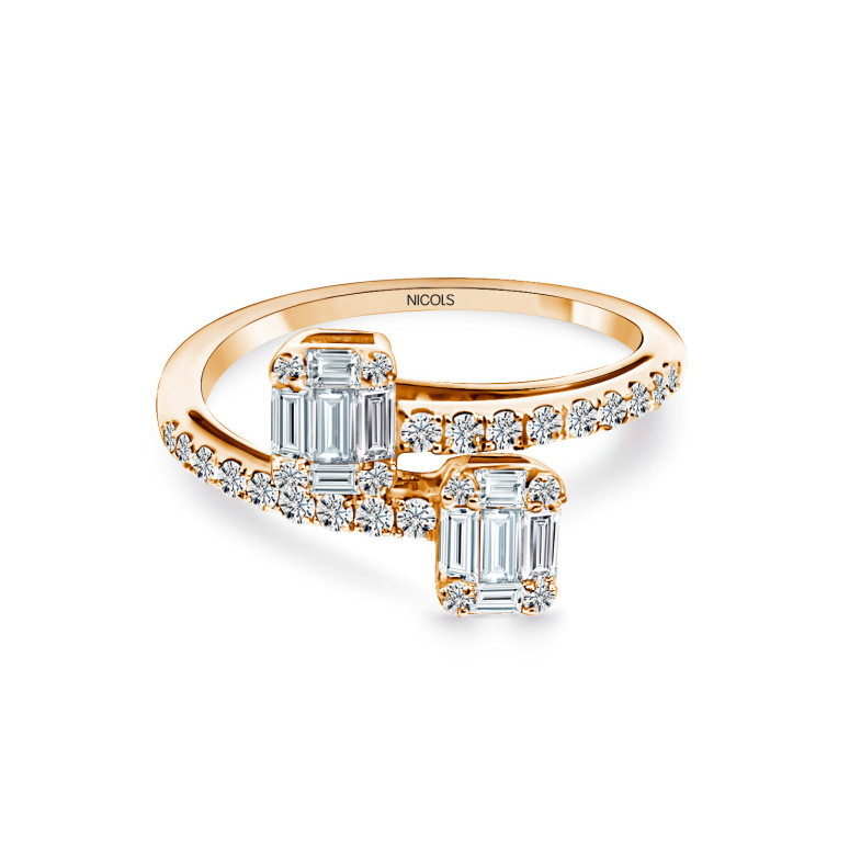 ELECTRA Diamante anello 0.85 Tu e Yo Oro Rosa 32810038019
