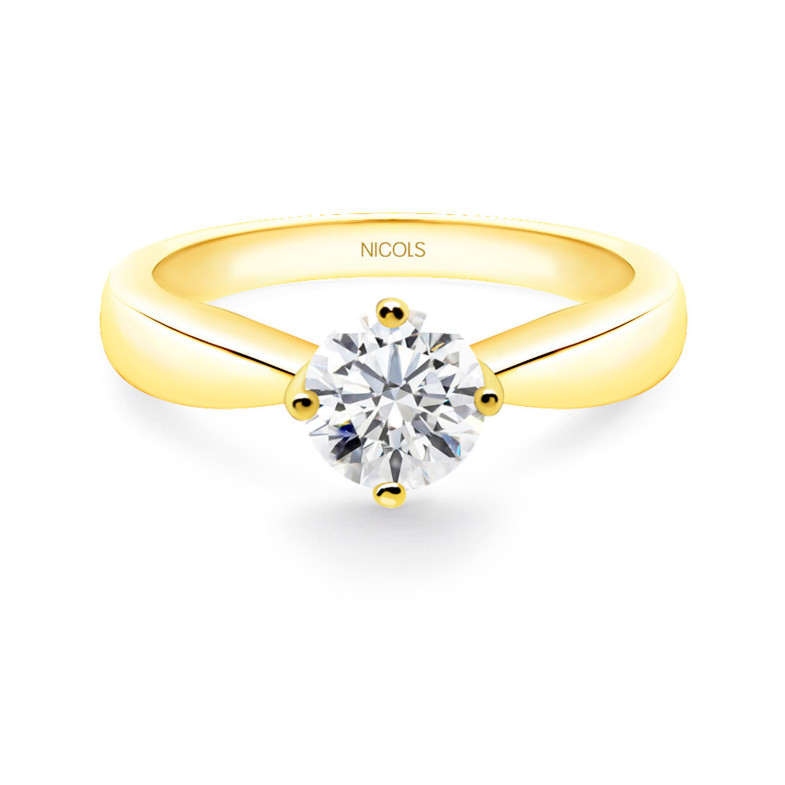 Jackie Twisted 18kt anel de compromisso de ouro amarelo com diamante