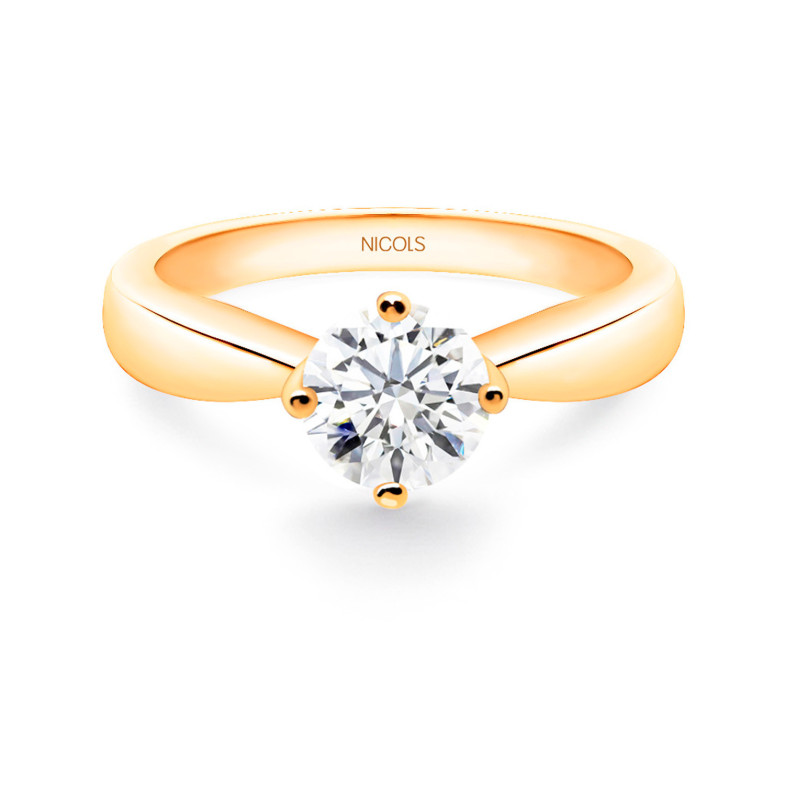 JACKIE Twisted Rose Gold (18kt) Engagement Ring with Diamond