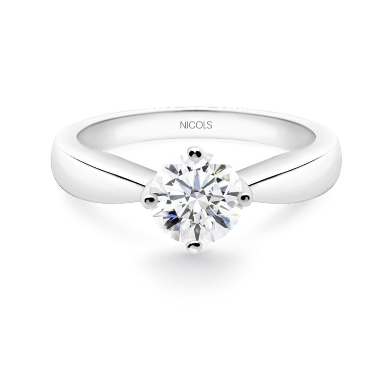 Jackie Twisted ouro branco (18Kt) Anel de compromisso com diamante 0.10-0.50ct