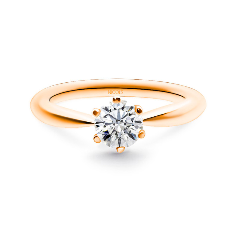 Alexia Oro Rosa (18kt) Anel de Compromisso com Diamante 0.10-0.50ct