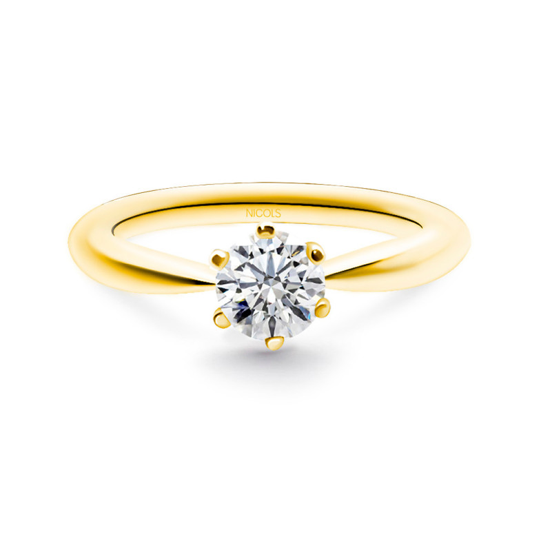 Anel de noivado Alexia em ouro amarelo (18kt) com diamante 0.10-0.50ct