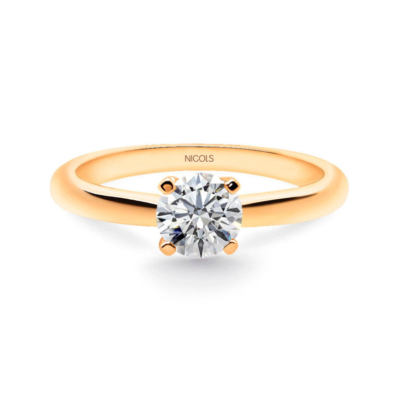 Elle Oro Rosa (18Kt) Anel de Compromisso com Diamante 0.10-0.50ct