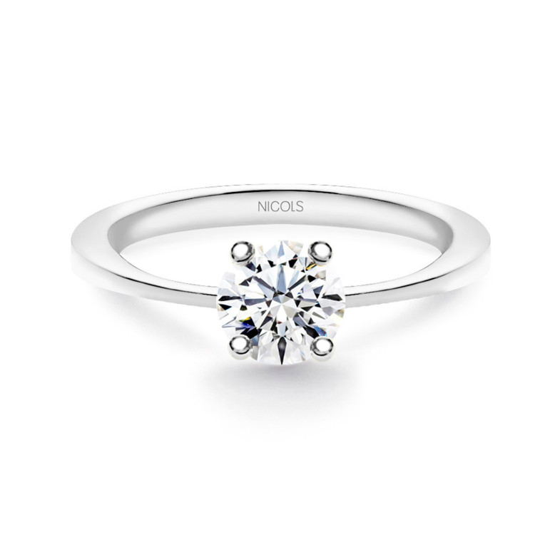 Isabella Ouro Branco (18kt) Anel de compromisso com diamante 0.10-0.50ct