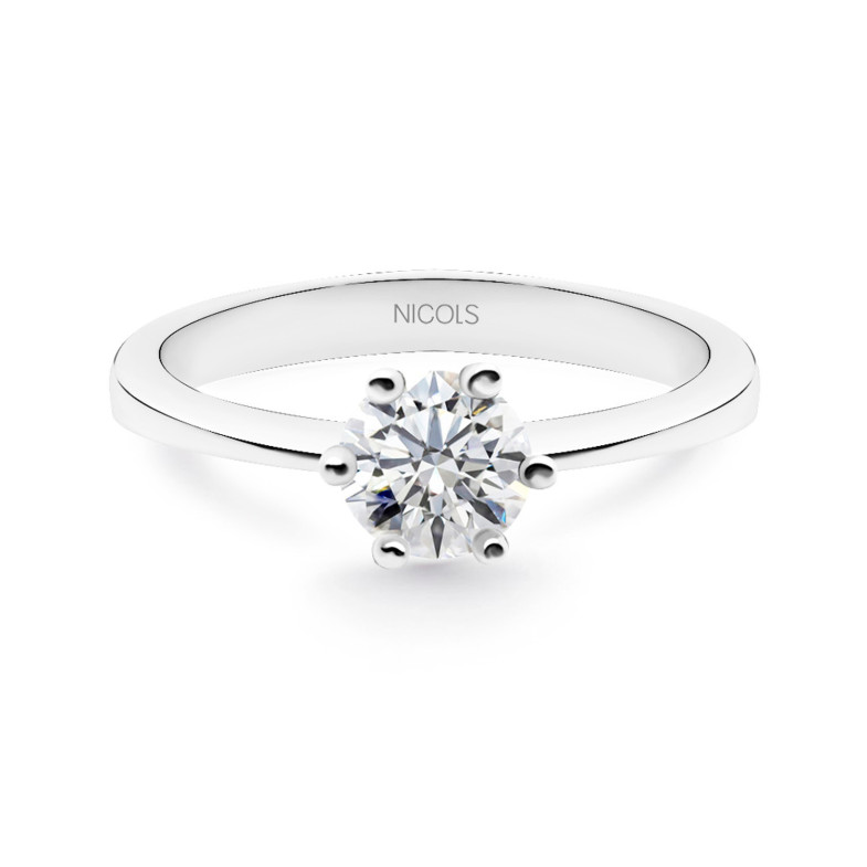 Geraldine Ouro Branco (18Kt) Anel de Compromisso com Diamante 0.10-0.50ct