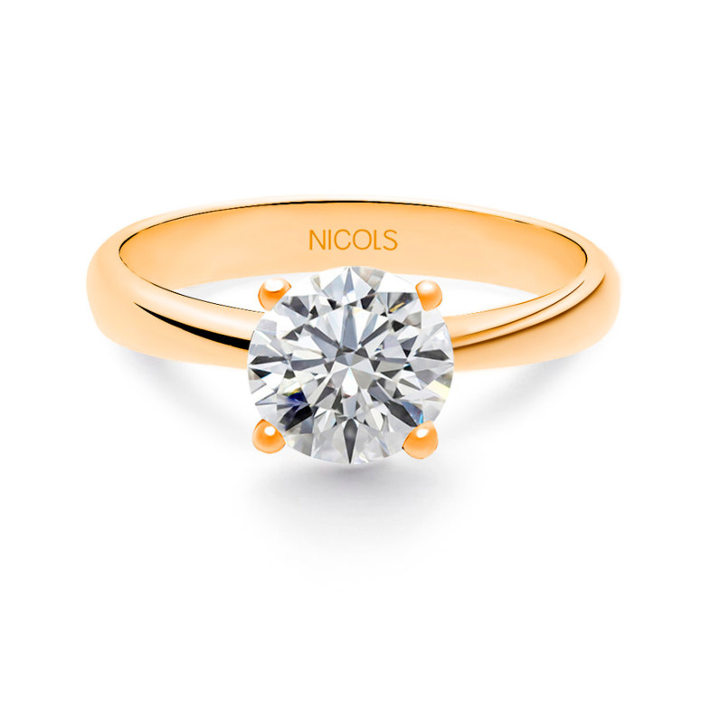 Anello Frida Oro Rosa (18Kt) Impegno con Diamante 0.10-0.50ct