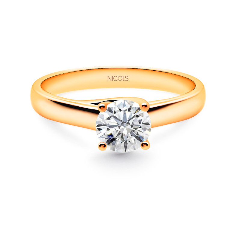 Anillo Compromiso Megan Oro Rosa (18Kt) con Diamante 0.10-0.50ct