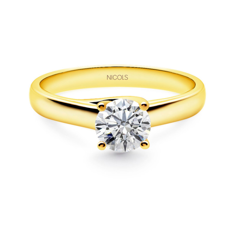 Amarelo Ouro Megan Commitment Ring (18Kt) com diamante 0.10-0.50ct