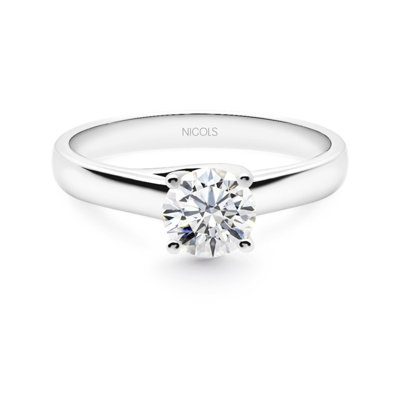 Anel de noivado Megan em ouro branco (18Kt) com diamante 0.10-0.50ct