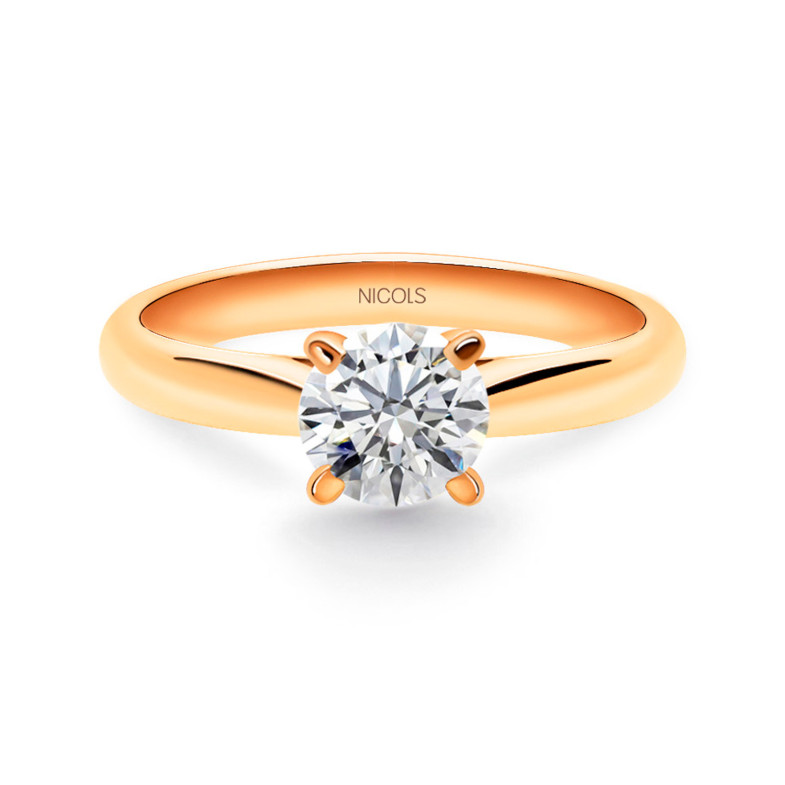 Anel de noivado Nancy em ouro rosa (18Kt) com diamante 0.10-0.50ct