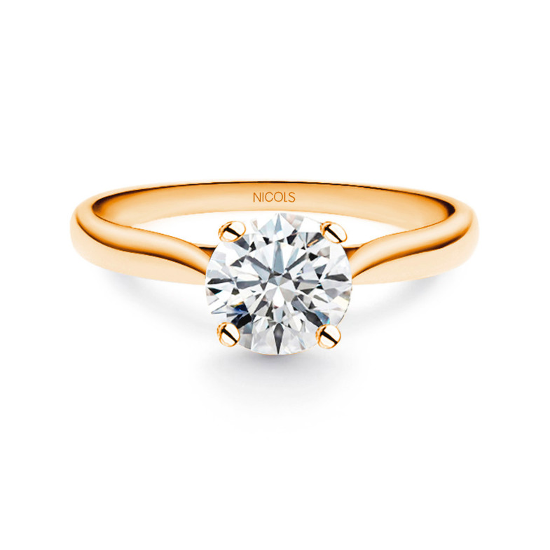 Anillo Compromiso Nicole Oro Rosa (18Kt) con Diamante 0.10-0.50ct