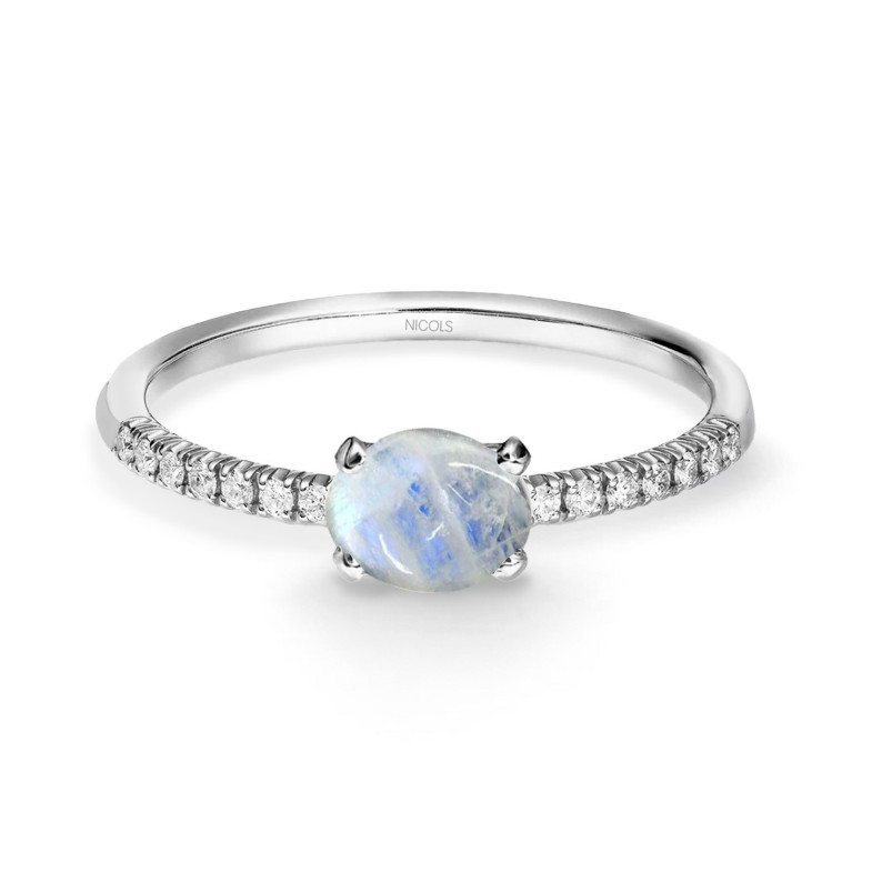 Delphina Moonstone Ring Diamonds White Gold 99930186011