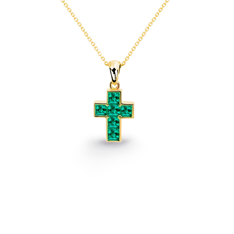Calma Emerald Cross Necklace 0.30 99926063553