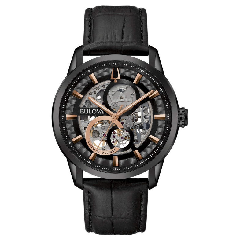 Clássico de Bulova Sutton Scheleton 98A283