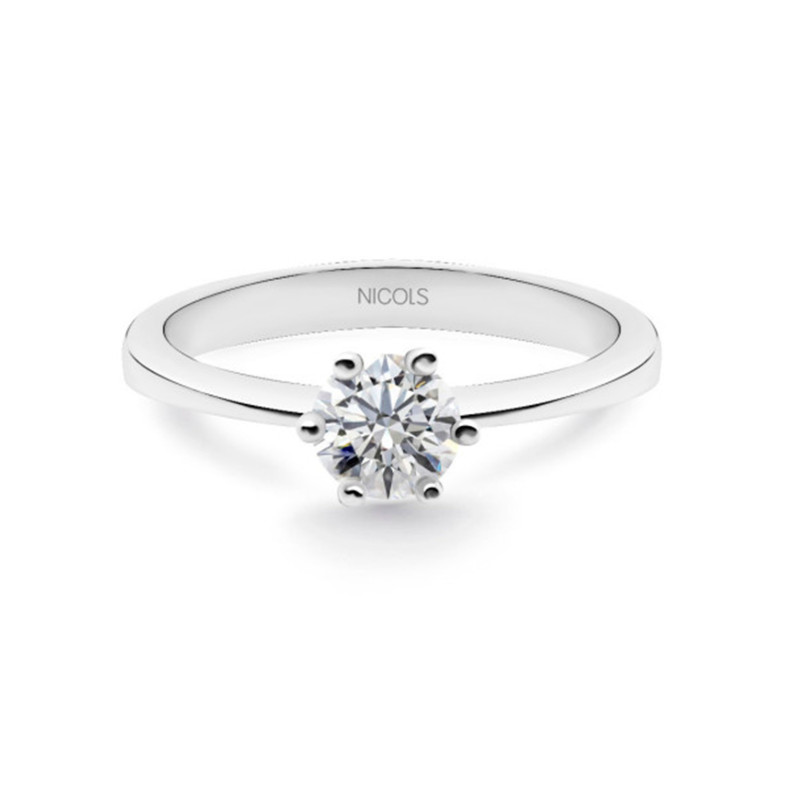 Anillo Compromiso Geraldine Oro Blanco (18kt) con Diamante 0.65ct 99928286011