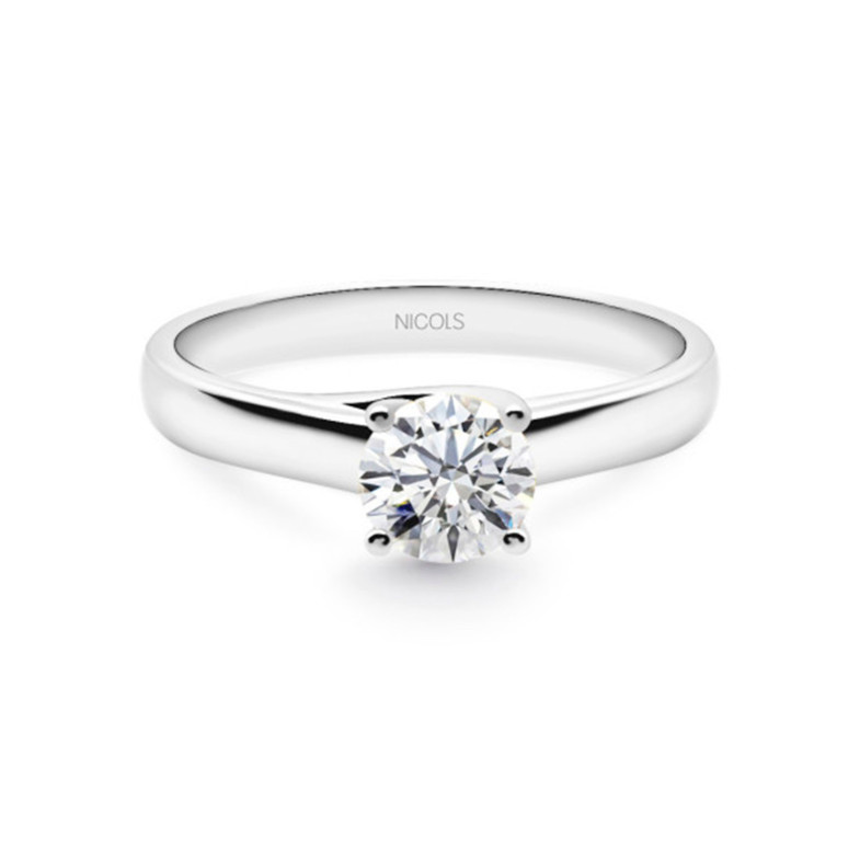 Anillo Compromiso MEGAN Oro Blanco (18kt) con Diamante 0.75ct 99928386211