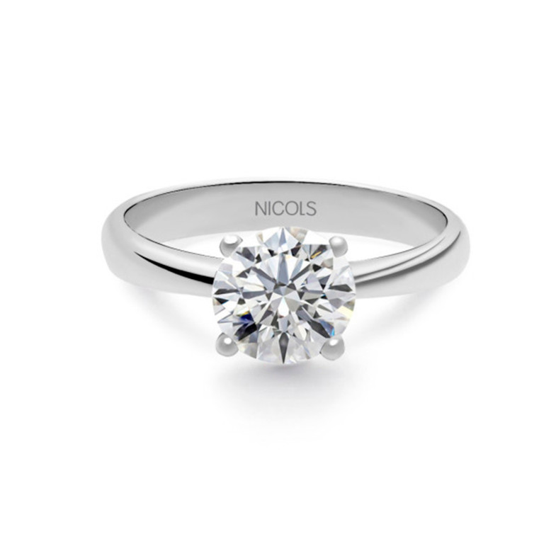 Anel Branco de ouro frio (18kt) com diamante 0.75ct 99928336211