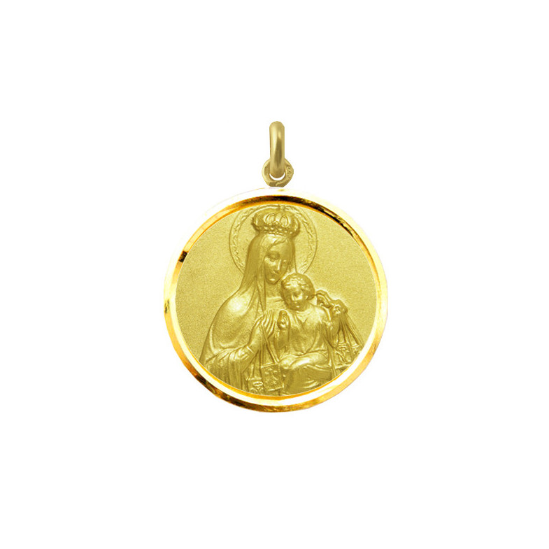 Jungfrau von Carmen Medaille Krone 18 kt Gold Bise l04515230052
