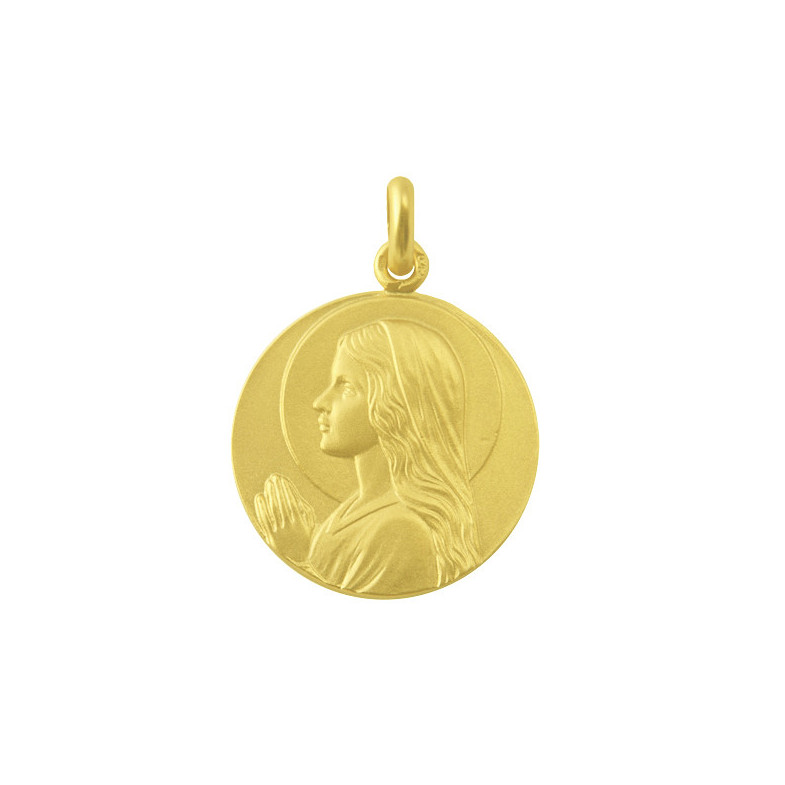 Medalha Menina Virgem Maria em ouro 18kt 04515300052
