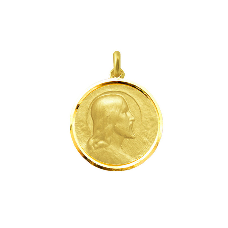 Medaglia Cristo Salvatore Oro 18kt Bisel 04516530052