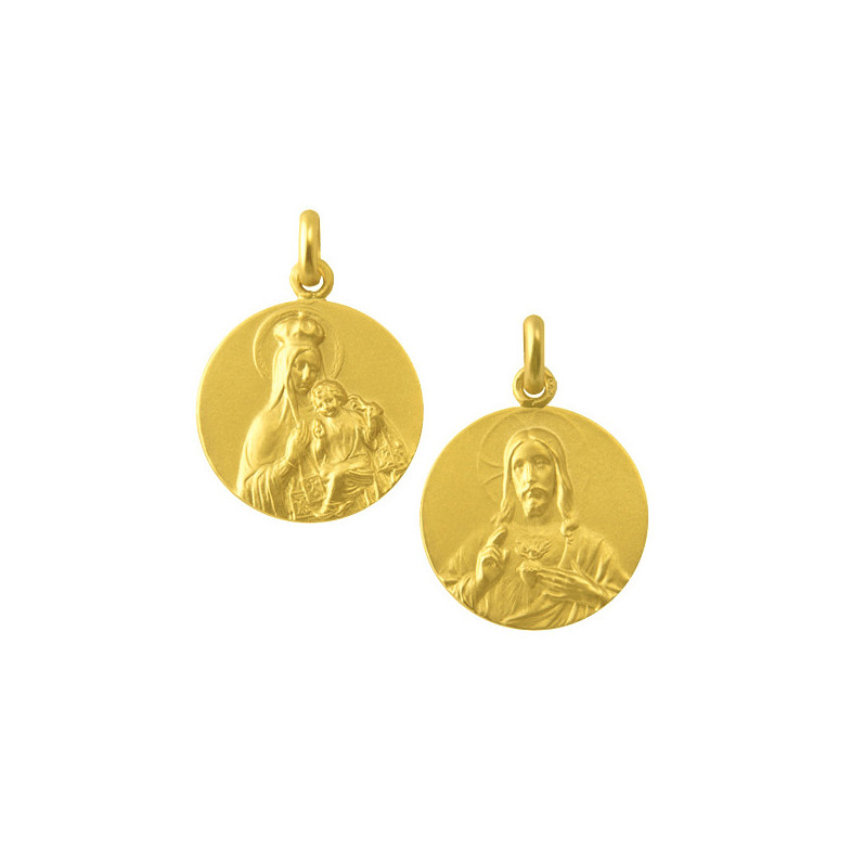 Scapular Virgin of Carmen and Sacred Heart 18kt 04518050052