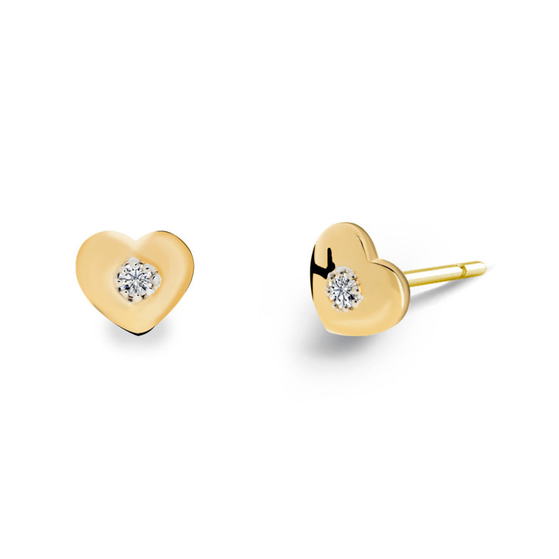Boucles d'oreilles coeur célébrité or jaune 14711084521