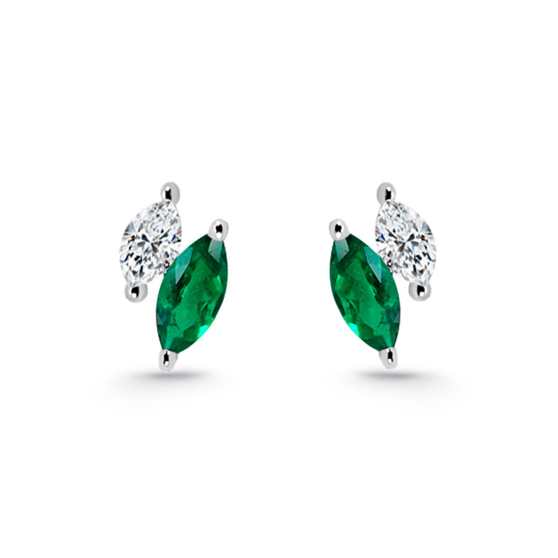 Marquise Climbing Earrings Diamonds and Emeralds 26910370021