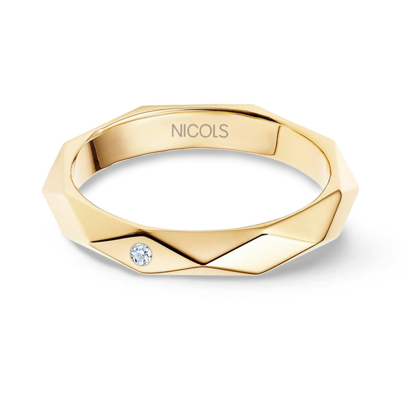 Alliance de mariage Baco Jaune Or 30Mm Diamant 99411262330