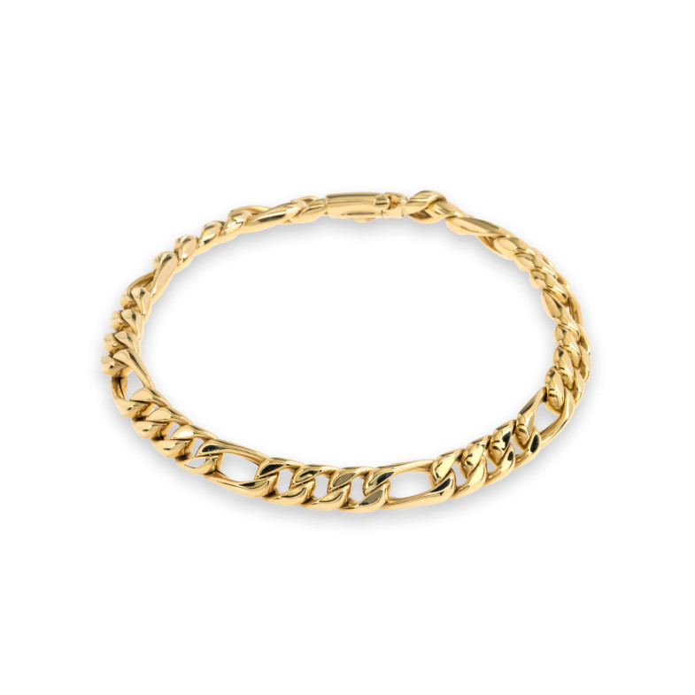 Bracelet Man Jaune Or Maciza 18kt Figaro 3-1 99934050735