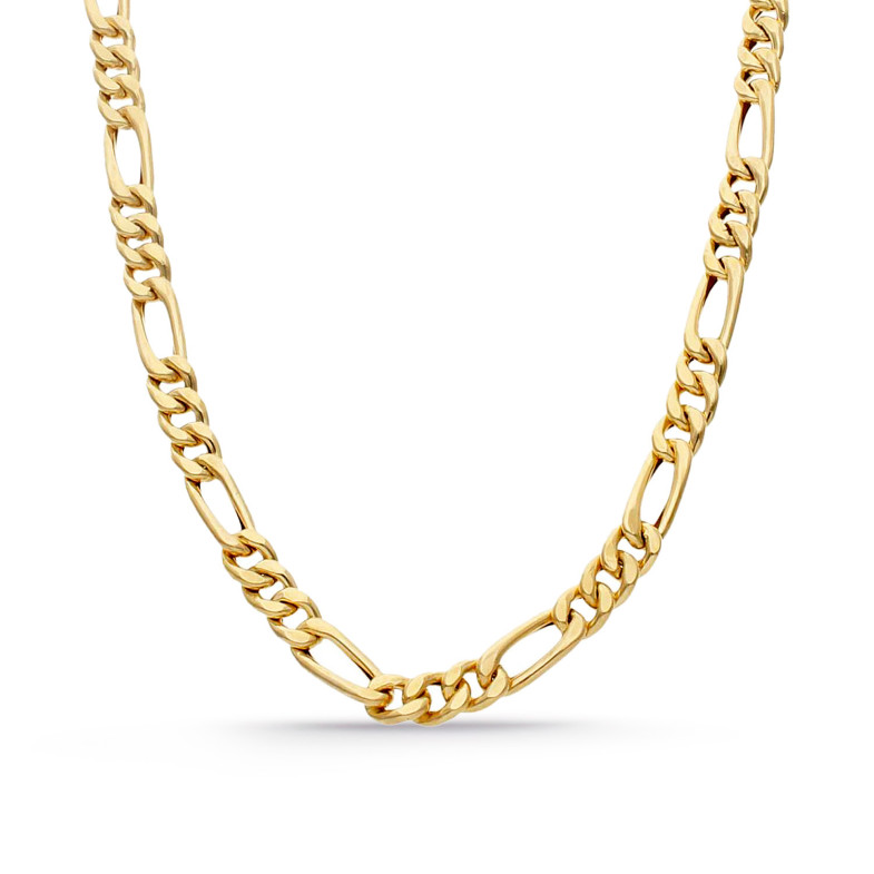 Cadena Hombre 60cm Oro Amarillo Maciza 18kt Figaro 3-1 99934050745