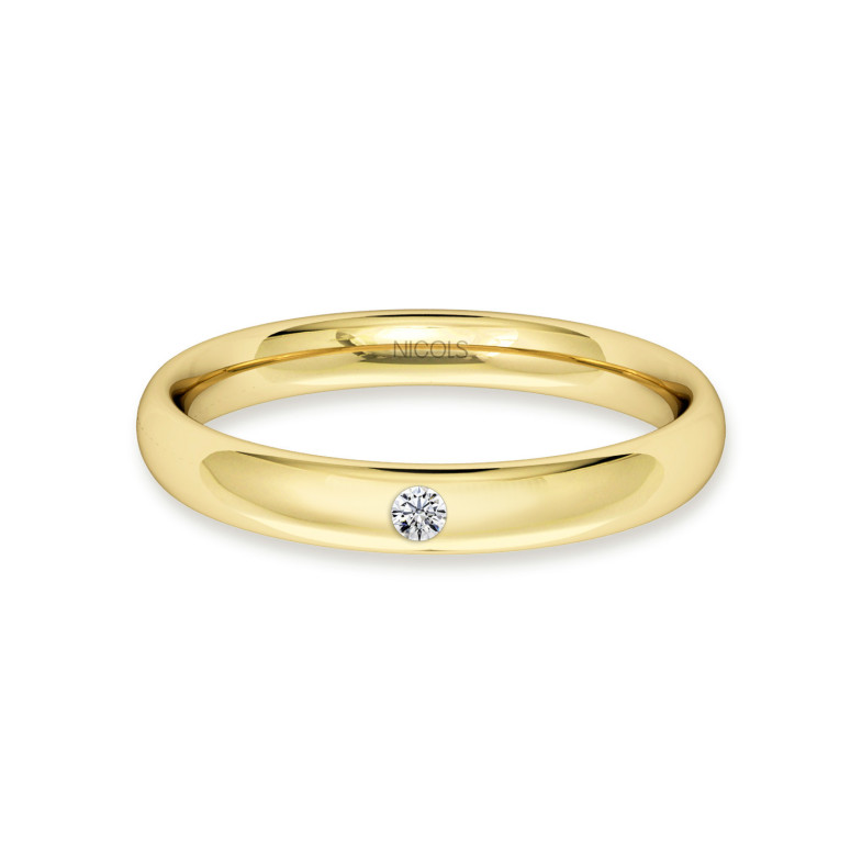 OLIMPIA Wedding Ring Yellow Gold 30mm Diamond 0.06 99411032530