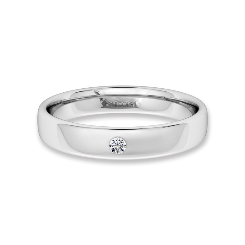 Musa White Gold Wedding Ring 3.0mm Diamond 0.02 99411021330