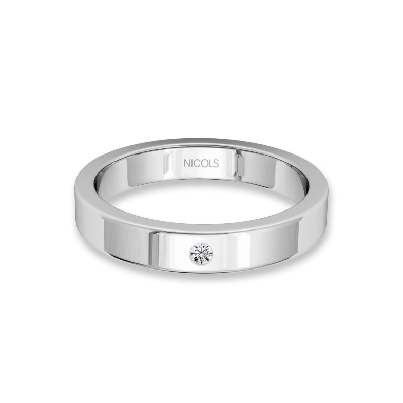 Freya Wedding Band White Gold 4.0mm Diamond 0.02 99411041340