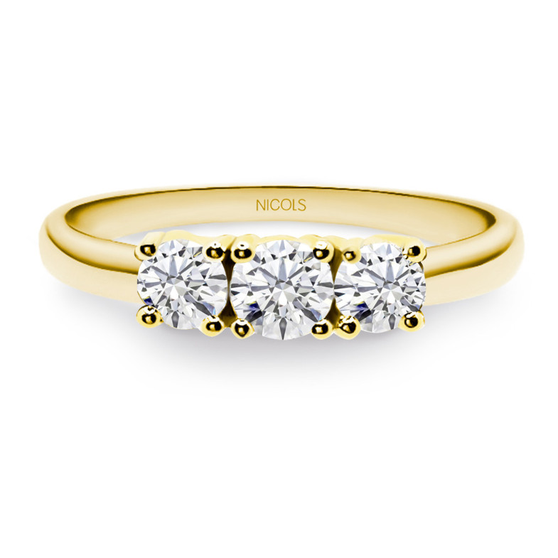 Diamante anel Tresillo Trilogia 0,80 Ouro amarelo 99929102215