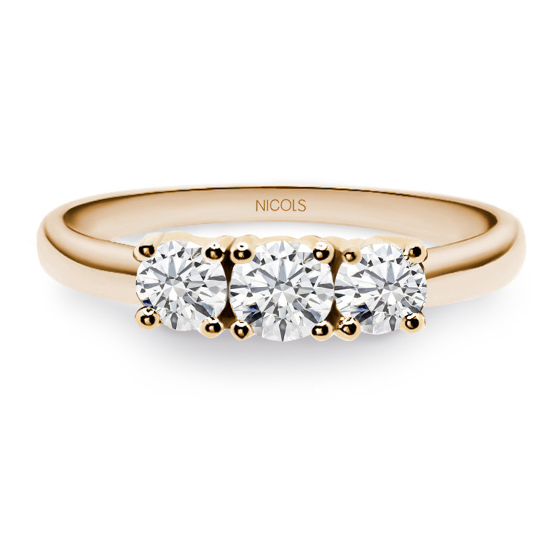 Anillo Diamantes Tresillo Trilogy 0.80 Oro Rosa 99929102219