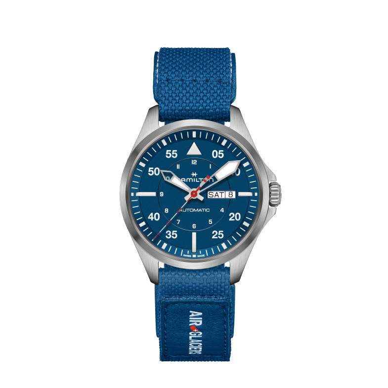 Hamilton Kaki Aviation Pilot Day Date Auto Air-Glaciers Edition H64655941