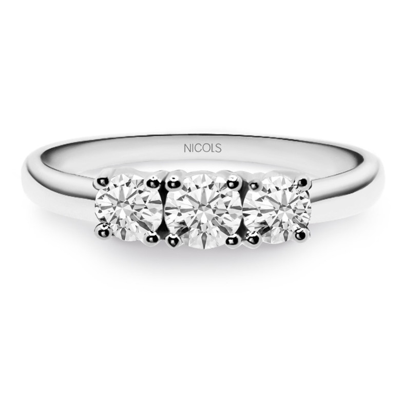 Diamond Ring Trilogy 1.00 Or blanc 99929101211