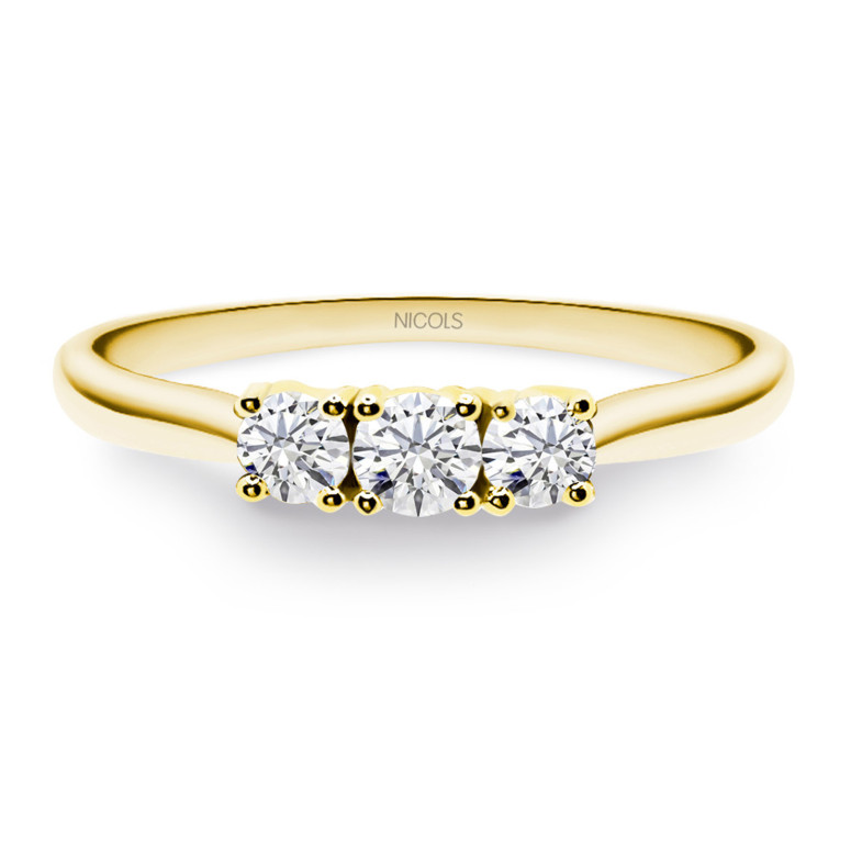 Trilogia anello diamante 0.50 Ct oro giallo 99929104215