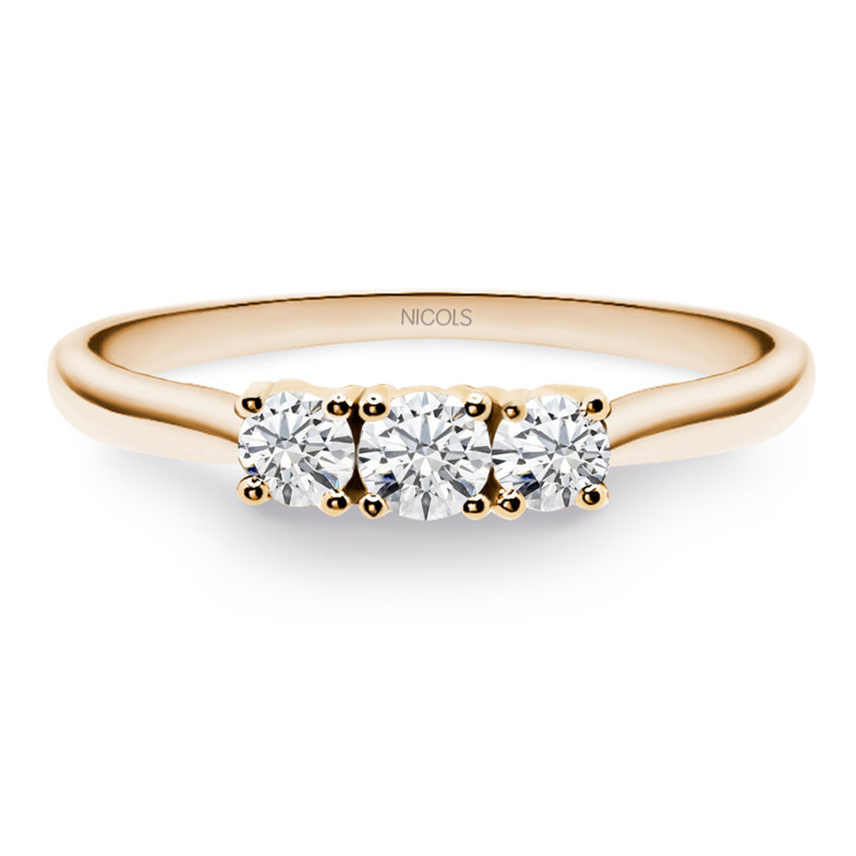 Trilogy Diamond Ring 0.50 Ct Rose Gold 99929104219