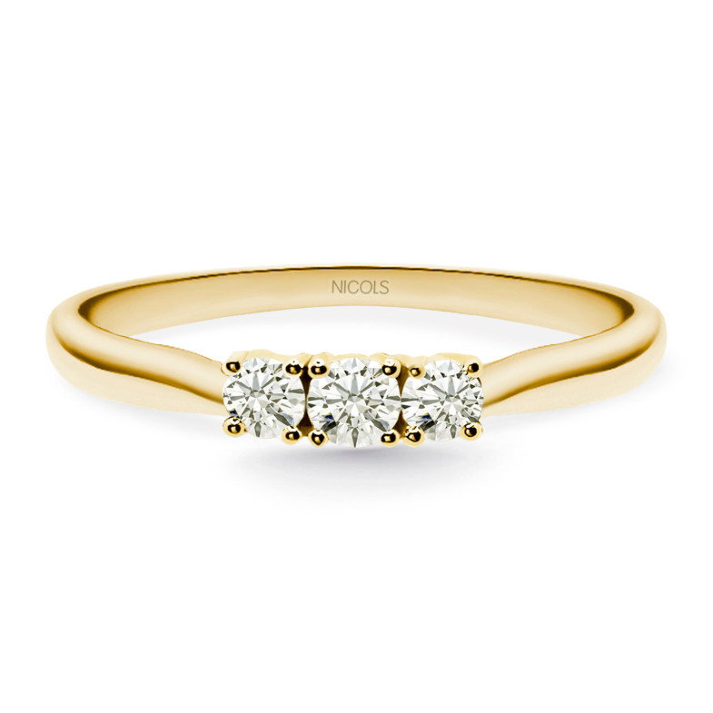 Anello Trilogia Diamanti 0.41 Ct Oro Rosa 99929105219