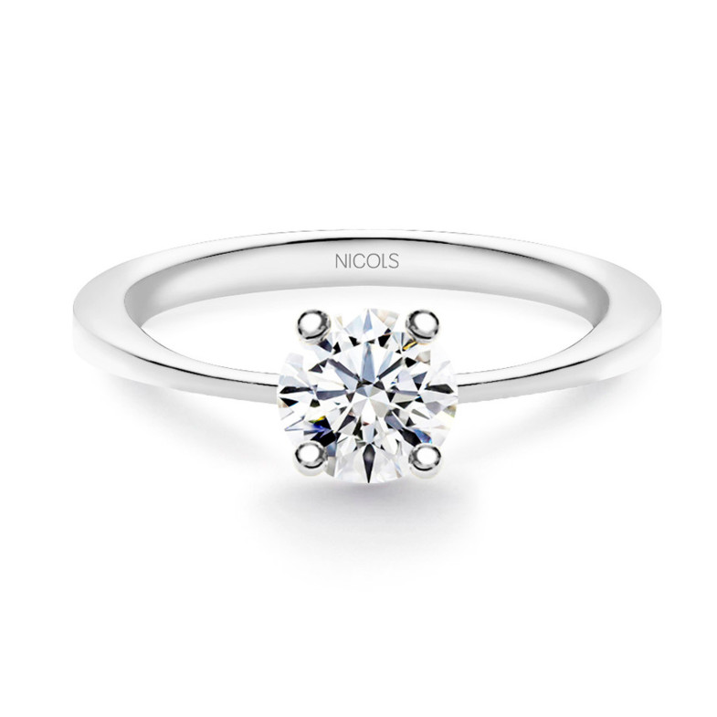 Isabella Ouro Branco (18kt) Anel de compromisso com diamante 0.75ct 99928266211