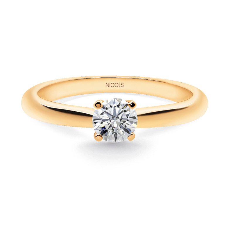 ELLE Rosa de Ouro (18kt) Anel com diamante 0.60ct 99928045919