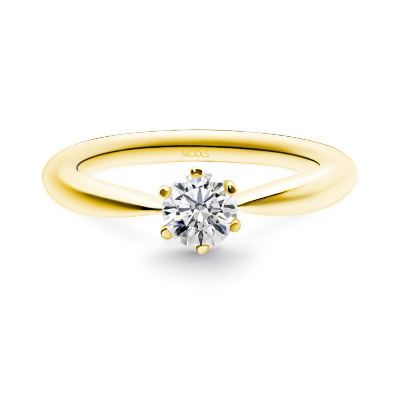 Anneau d'engagement en or jaune (18Kt) avec Diamant 0.75Ct 99928316215