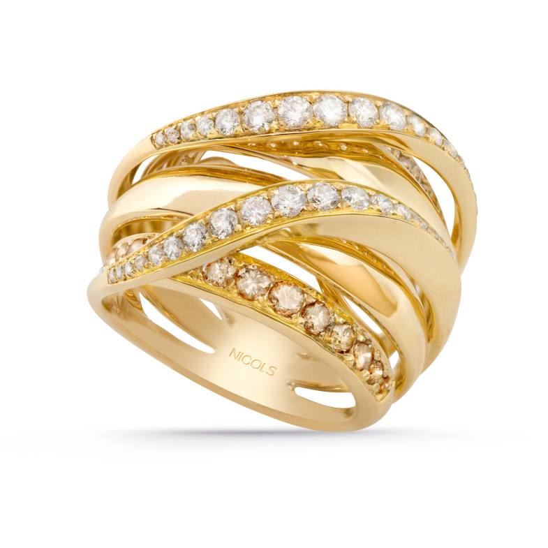 Anel de ouro com diamante BURNING EARTH 27710162011