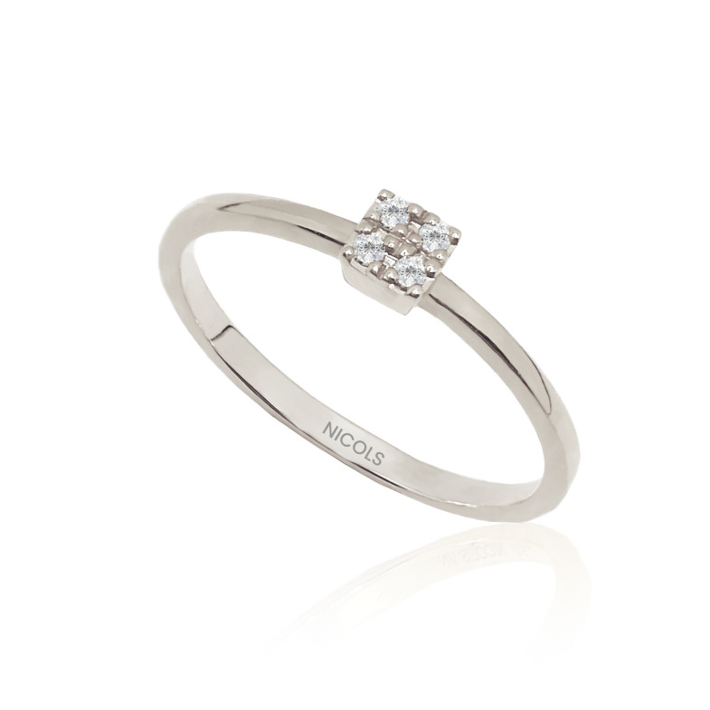 Anello Mumite in oro bianco con diamanti da 0,05 ct 29210232011